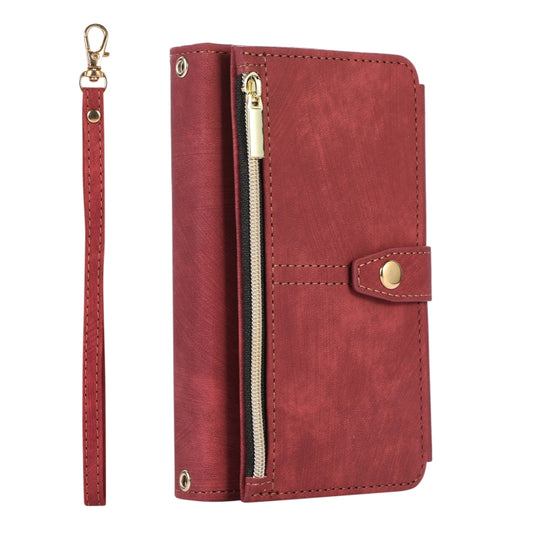 For Google Pixel Fold Dream 9-Card Wallet Zipper Bag Leather Phone Case(Red) by buy2fix