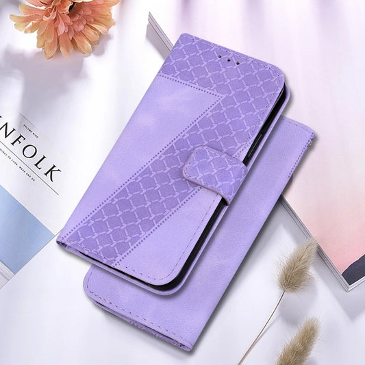 For Motorola Moto G Power 5G 2024 Seven-shaped Embossed Leather Phone Case(Purple) by buy2fix