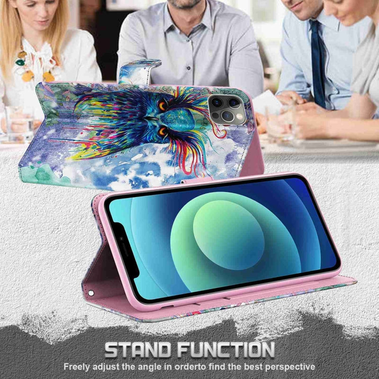 For Samsung Galaxy S24 5G 3D Painting Pattern Flip Leather Phone Case(Watercolor Owl) by buy2fix