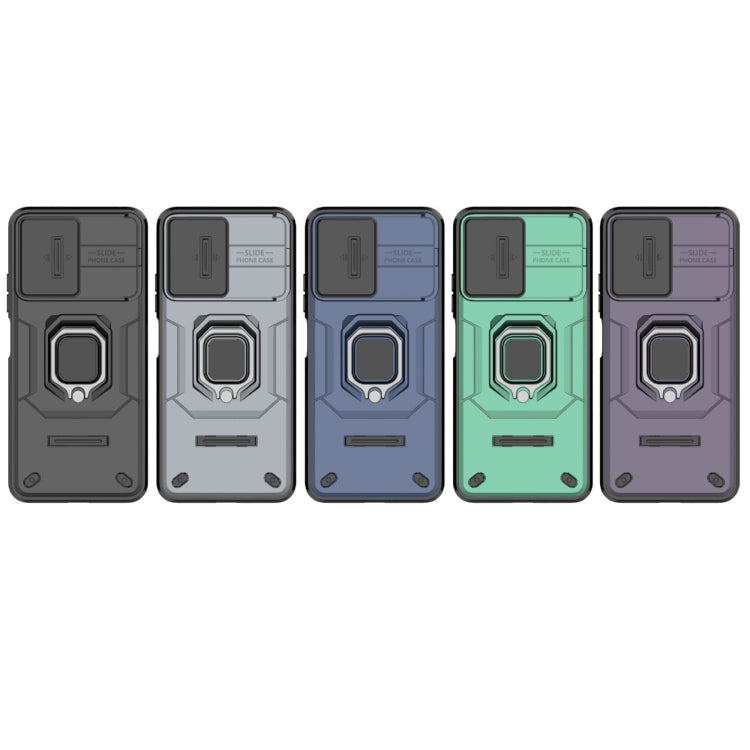 For Xiaomi Redmi Note 12 5G Global Sliding Camshield TPU + PC Shockproof Phone Case with Holder(Grey) by buy2fix