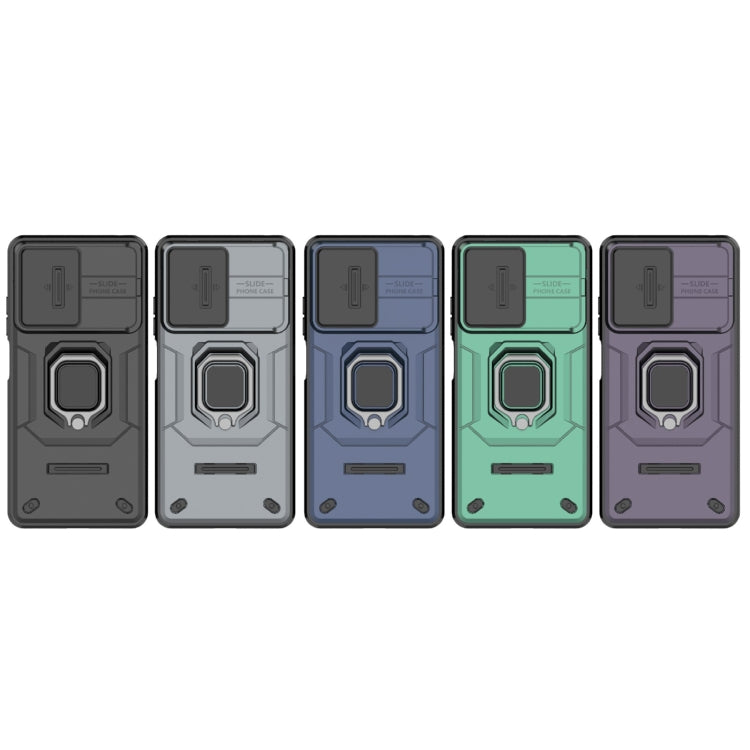 For Xiaomi Redmi Note 12 Pro 5G Global Sliding Camshield TPU + PC Shockproof Phone Case with Holder(Purple) by buy2fix