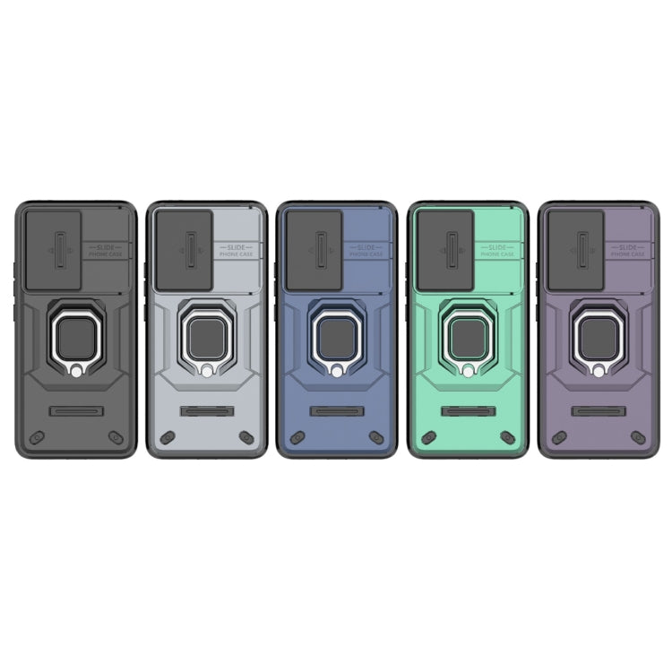 For Xiaomi Redmi K60 5G Sliding Camshield TPU + PC Shockproof Phone Case with Holder(Purple) by buy2fix