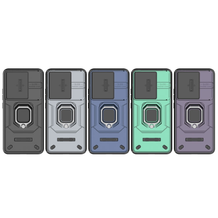 For Xiaomi Redmi K60 Ultra 5G Sliding Camshield TPU + PC Shockproof Phone Case with Holder(Grey) by buy2fix