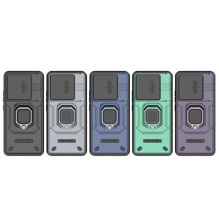 For Xiaomi Redmi K70E 5G Sliding Camshield TPU + PC Shockproof Phone Case with Holder(Purple) by buy2fix