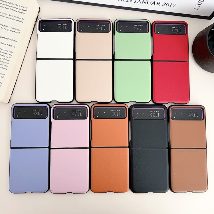 For Motorola Razr 40 Solid Color Leather Texture Phone Case(Blue) by buy2fix