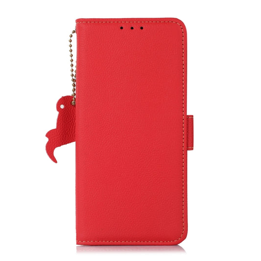 For Samsung Galaxy A05 Side-Magnetic TJ Genuine Leather RFID Phone Case(Red) - Galaxy Phone Cases by buy2fix | Online Shopping UK | buy2fix