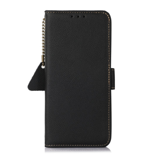 For Samsung Galaxy A35 5G Side-Magnetic TJ Genuine Leather RFID Phone Case(Black) - Galaxy Phone Cases by buy2fix | Online Shopping UK | buy2fix