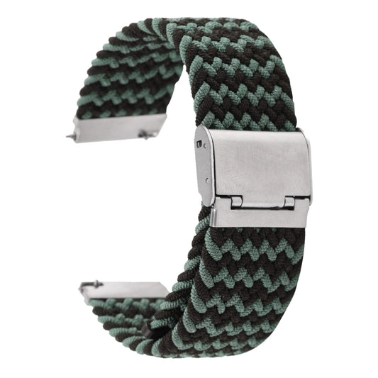 For Samsung Galaxy Watch 6 / 6 Classic Nylon Braided Metal Buckle Watch Band(W Black Green) by buy2fix