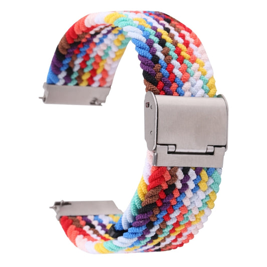 For Samsung Galaxy Watch 6 / 6 Classic Nylon Braided Metal Buckle Watch Band(Rainbow) by buy2fix