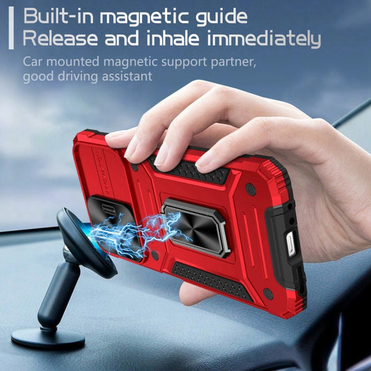 For Redmi Note 12 4G / 5G Global Camshield Robot TPU Hybrid PC Phone Case(Red) by buy2fix