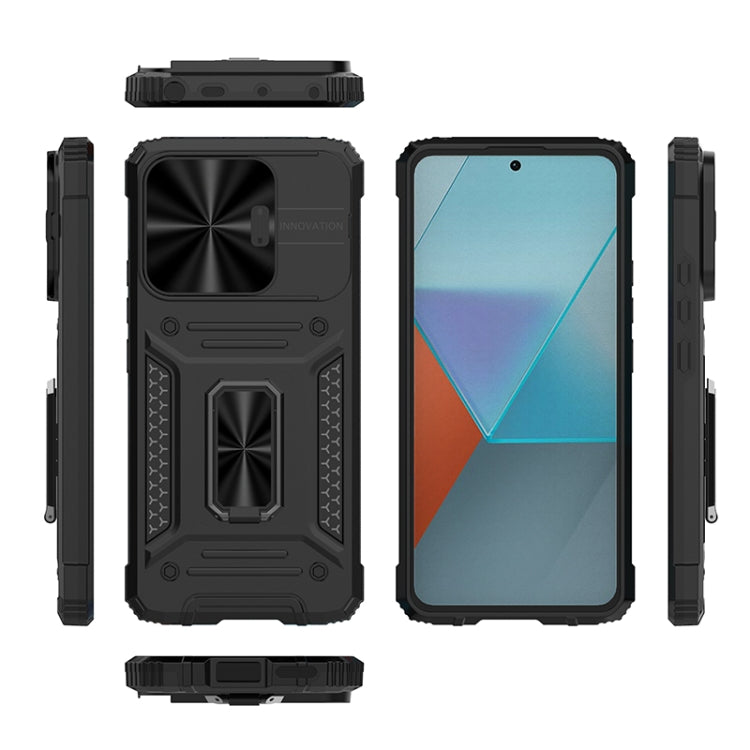 For Xiaomi Redmi Note 13 Pro 5G Camshield Robot TPU Hybrid PC Phone Case(Green) by buy2fix