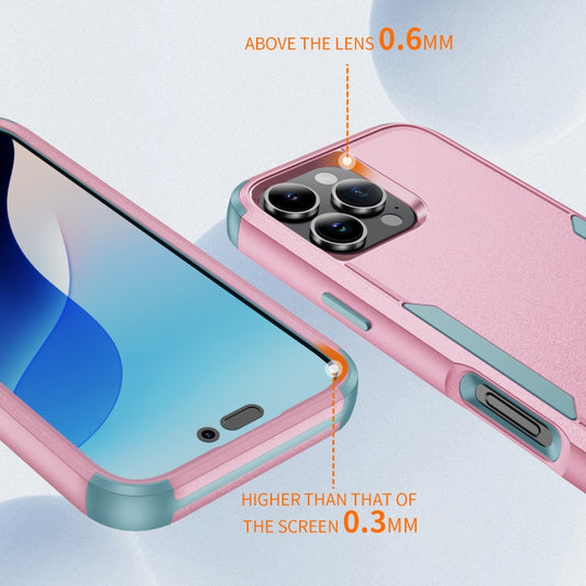 For iPhone 16 Pro Max Commuter Shockproof TPU + PC Phone Case(Pink+Grey Green) by buy2fix