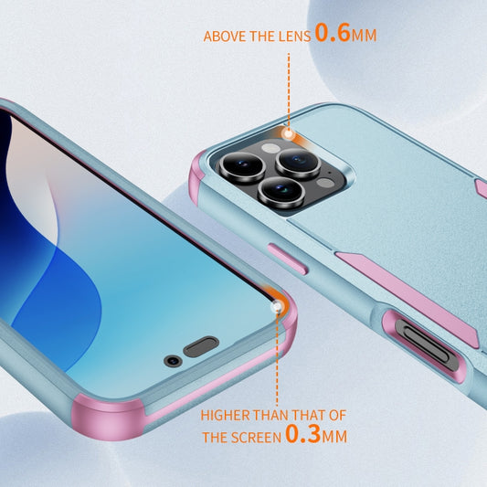 For iPhone 16 Pro Max Commuter Shockproof TPU + PC Phone Case(Grey Green+Pink) by buy2fix