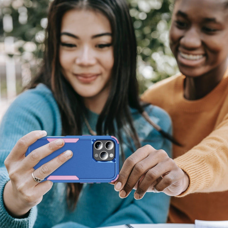 For iPhone 16 Pro Commuter Shockproof TPU + PC Phone Case(Royal Blue+Pink) by buy2fix