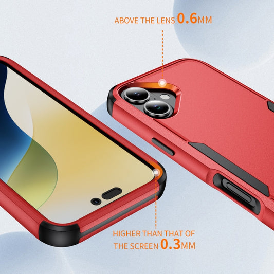 For iPhone 16 Plus Commuter Shockproof TPU + PC Phone Case(Red+Black) by buy2fix