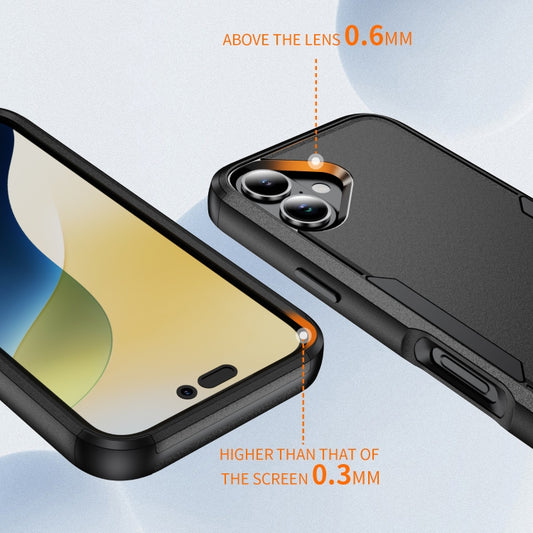 For iPhone 16 Commuter Shockproof TPU + PC Phone Case(Black) by buy2fix
