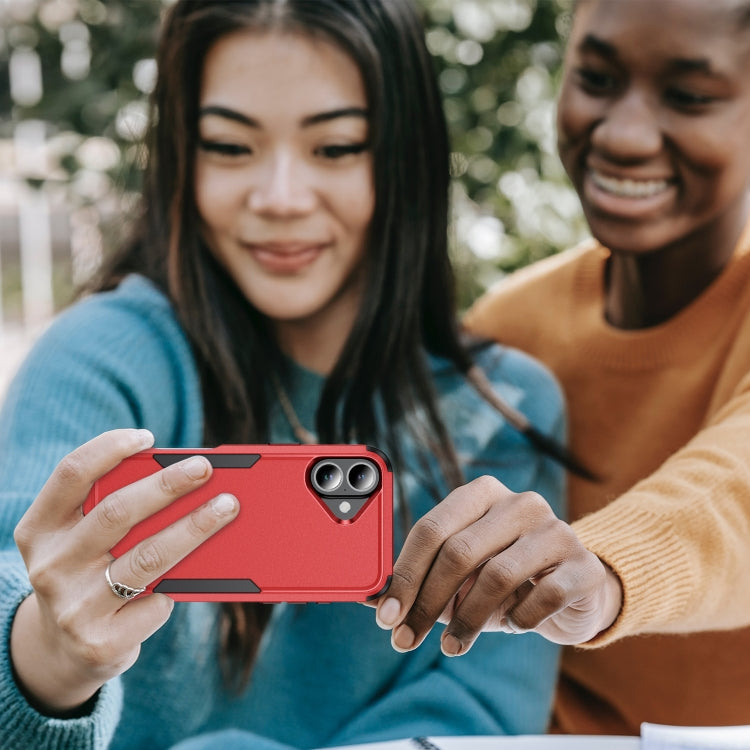 For iPhone 16 Commuter Shockproof TPU + PC Phone Case(Red+Black) by buy2fix