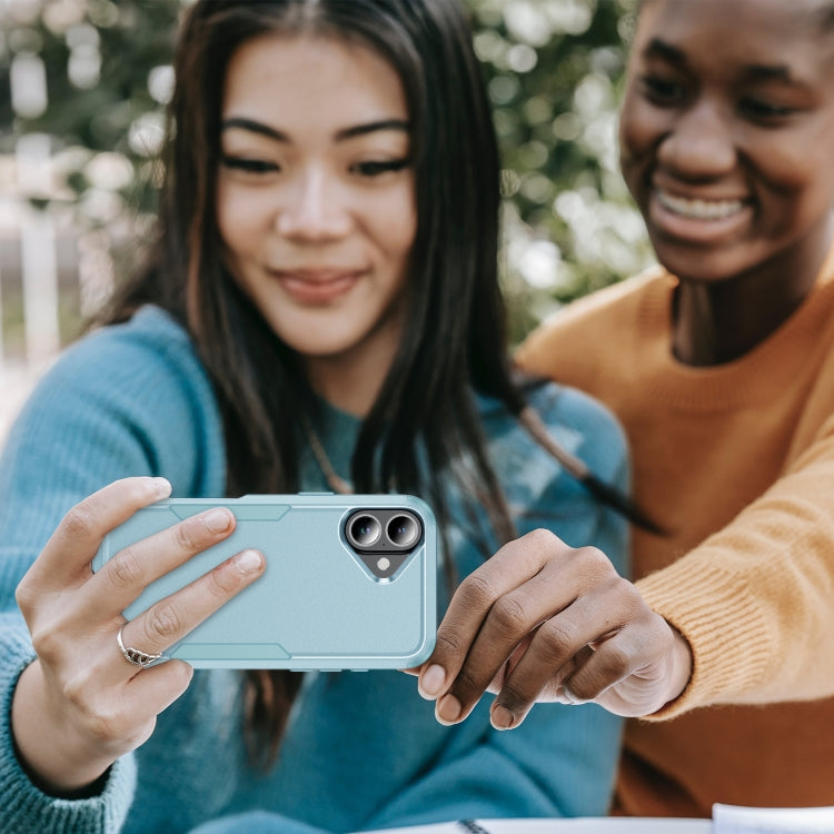 For iPhone 16 Commuter Shockproof TPU + PC Phone Case(Grey Green) by buy2fix