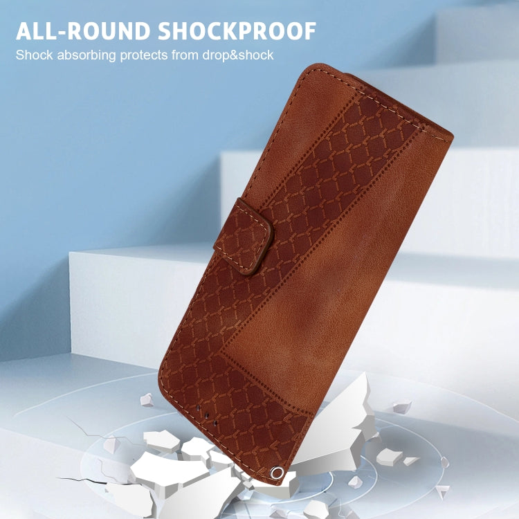 For OPPO Reno11 F Global Seven-shaped Embossed Leather Phone Case(Brown) by buy2fix