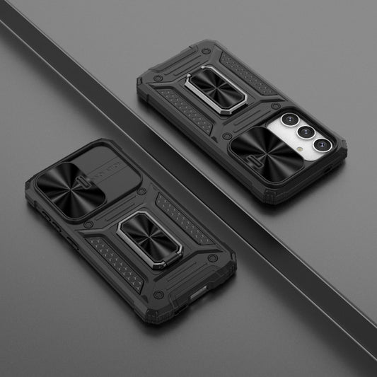 For Samsung Galaxy S24 5G Camshield Robot TPU Hybrid PC Phone Case(Black) by buy2fix