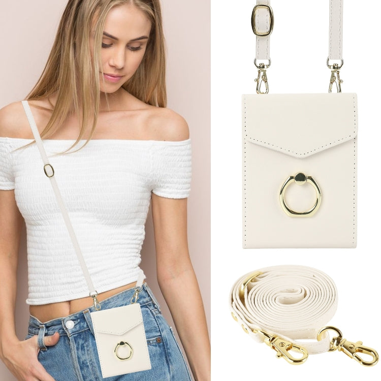 For Samsung Galaxy Z Flip6 Litchi Texture RFID Card Slot Phone Case with Ring Holder(White) - Galaxy Z Flip6 5G Cases by buy2fix | Online Shopping UK | buy2fix