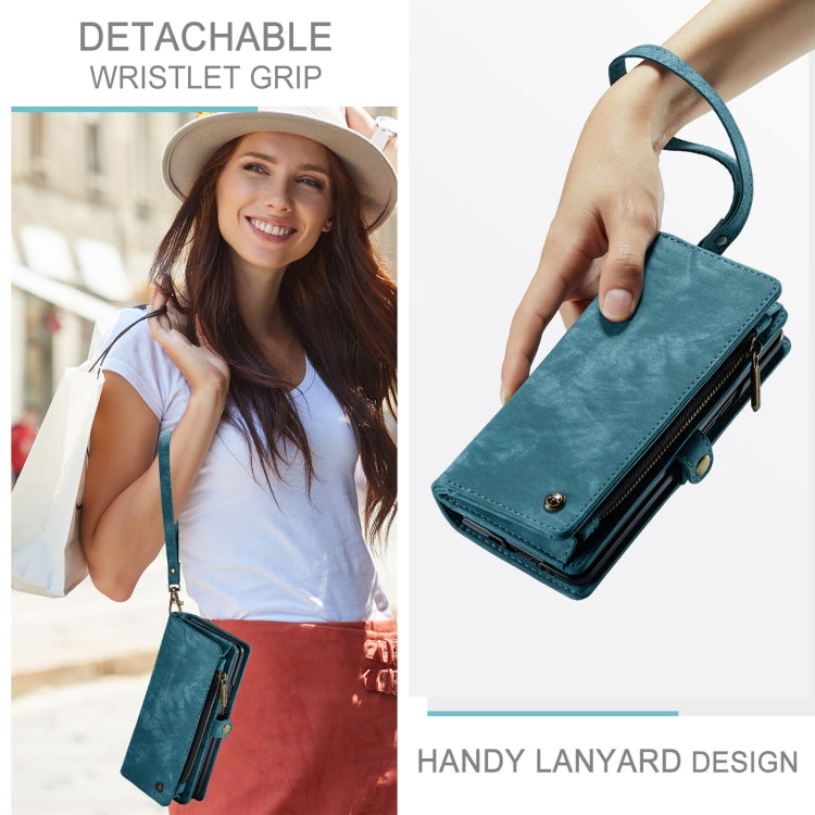 For Samsung Galaxy Z Fold5 CaseMe 008 Multifunctional Zipper Wallet Phone Leather Case(Blue) by CaseMe