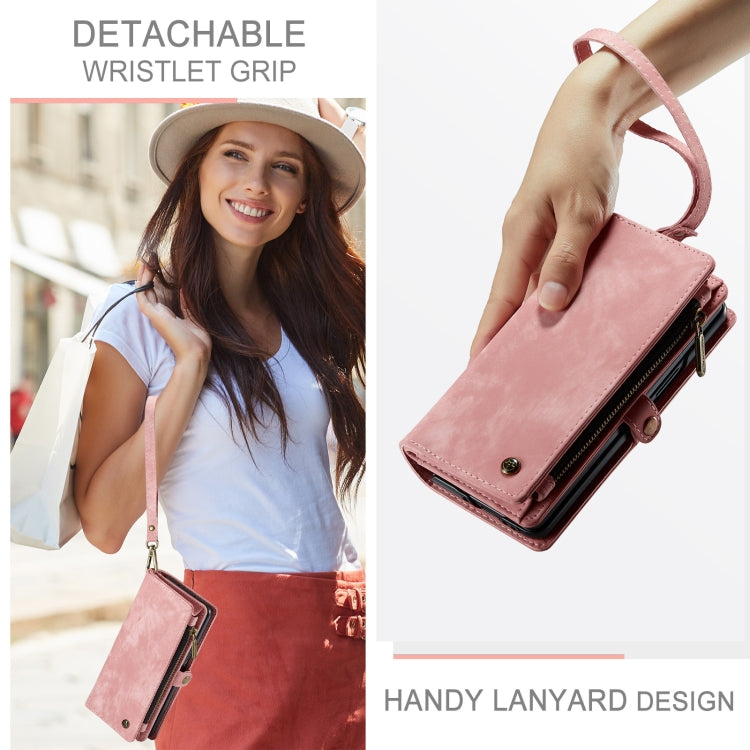 For Samsung Galaxy Z Fold5 CaseMe 008 Multifunctional Zipper Wallet Phone Leather Case(Pink) by CaseMe