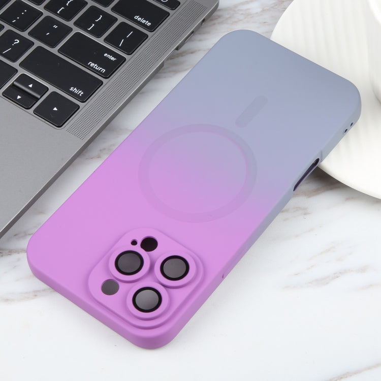 For iPhone 16 Pro Max Liquid TPU Silicone Gradient MagSafe Phone Case(Purple) by buy2fix