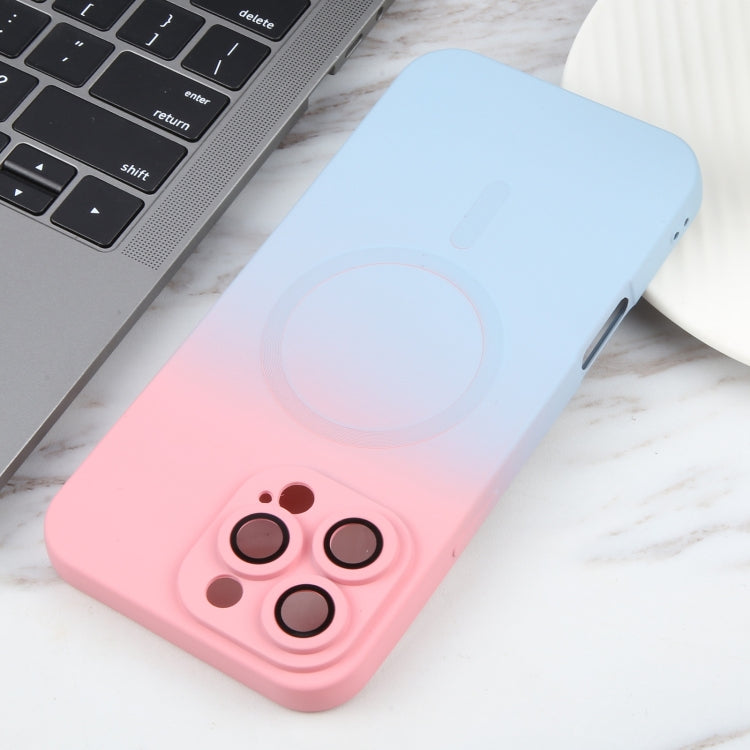 For iPhone 16 Pro Max Liquid TPU Silicone Gradient MagSafe Phone Case(Pink Blue) by buy2fix