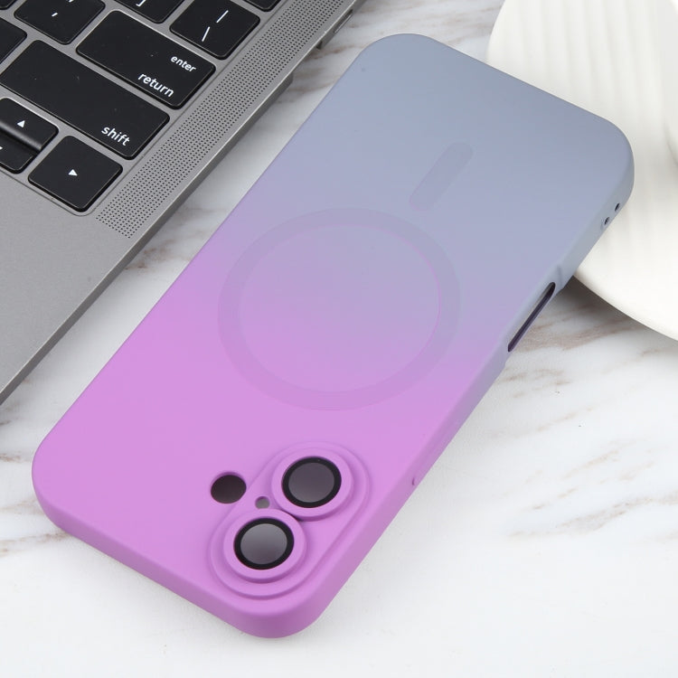 For iPhone 16 Liquid TPU Silicone Gradient MagSafe Phone Case(Purple) by buy2fix