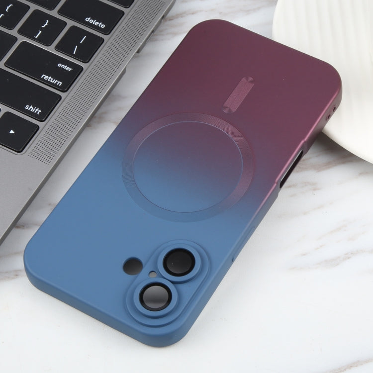 For iPhone 16 Liquid TPU Silicone Gradient MagSafe Phone Case(Blue Purple) by buy2fix
