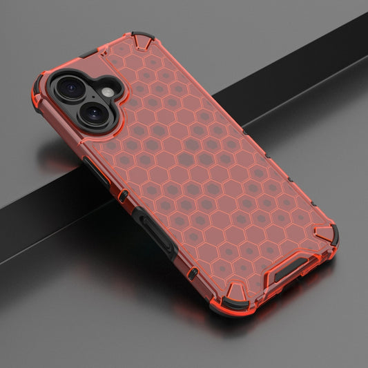 For iPhone 16 Plus Honeycomb Shockproof Phone Case(Red) by buy2fix
