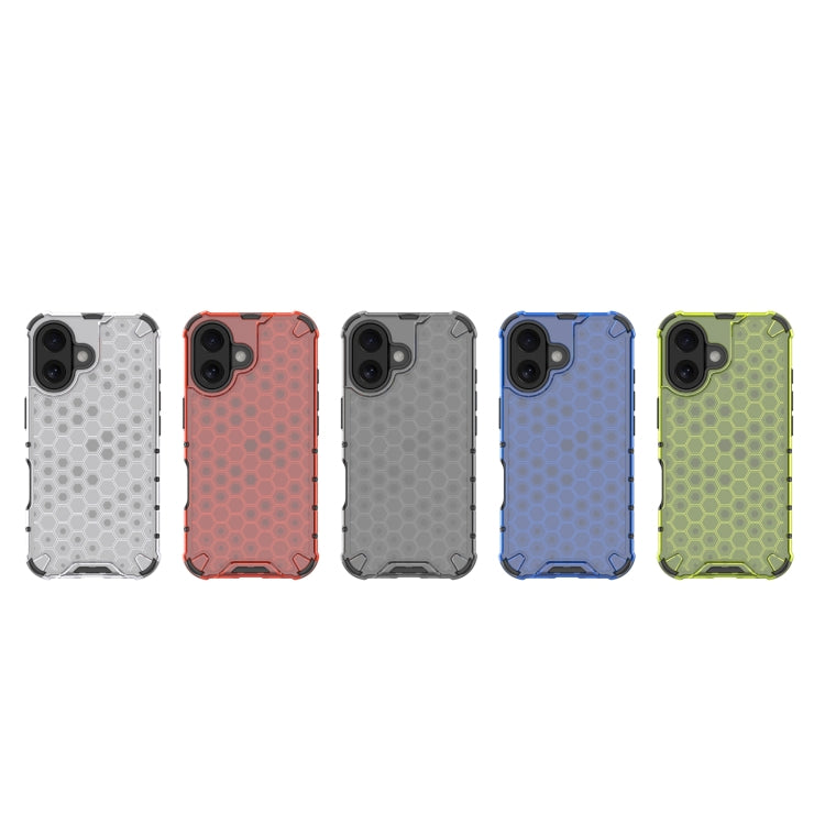 For iPhone 16 Plus Honeycomb Shockproof Phone Case(Red) by buy2fix