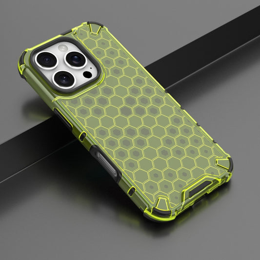 For iPhone 16 Pro Max Honeycomb Shockproof Phone Case(Green) by buy2fix