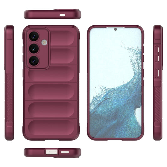 For Samsung Galaxy S24 5G Magic Shield TPU + Flannel Phone Case(Wine Red) by buy2fix