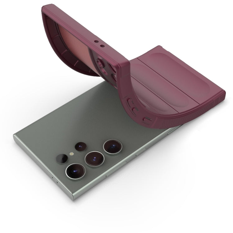 For Samsung Galaxy S24 Ultra 5G Magic Shield TPU + Flannel Phone Case(Wine Red) by buy2fix