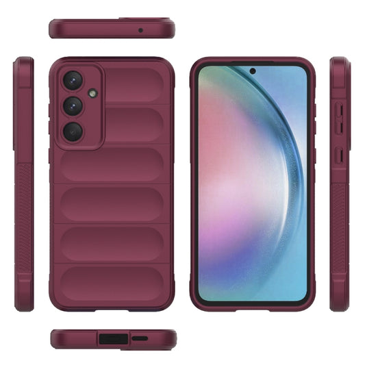 For Samsung Galaxy A55 5G Magic Shield TPU + Flannel Phone Case(Wine Red) by buy2fix