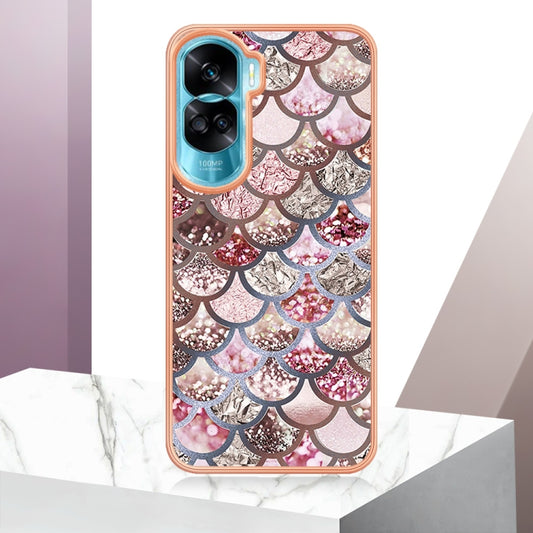 For Honor 90 Lite 5G Electroplating IMD TPU Phone Case(Pink Scales) by buy2fix