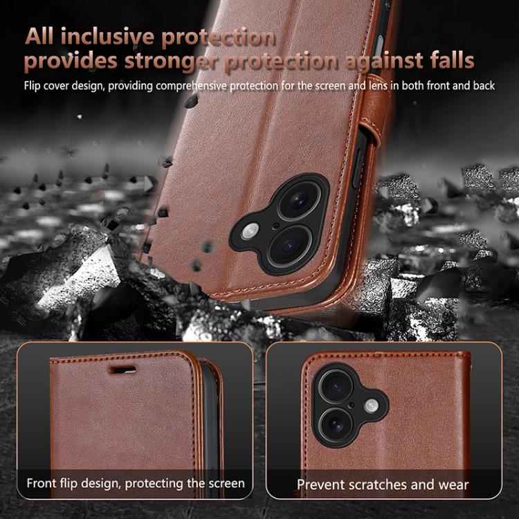 For iPhone 17 AZNS Sheepskin Texture Flip Leather Phone Case(Red) - iPhone 17 Cases by AZNS | Online Shopping UK | buy2fix