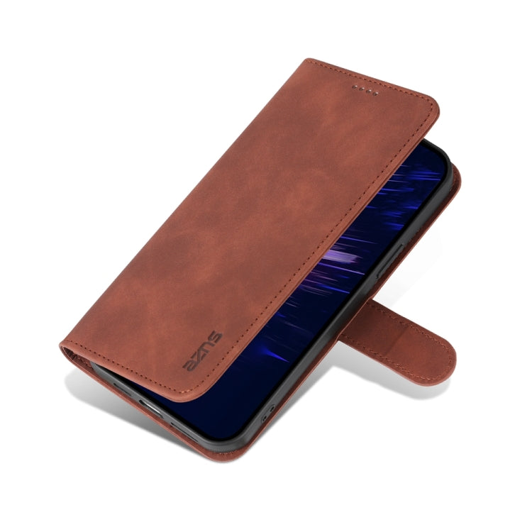 For iPhone 15 Plus AZNS Skin Feel Calf Texture Flip Leather Phone Case(Brown) - iPhone 15 Plus Cases by AZNS | Online Shopping UK | buy2fix