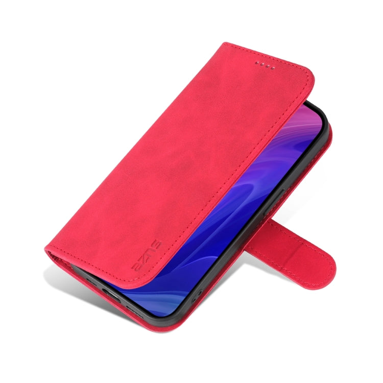 For iPhone 15 Pro Max AZNS Skin Feel Calf Texture Flip Leather Phone Case(Red) by AZNS