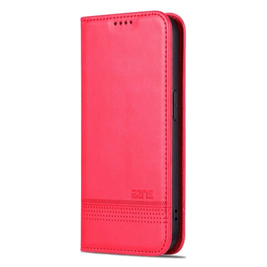 For iPhone 16 Pro Max AZNS Magnetic Calf Texture Flip Leather Phone Case(Red) by AZNS
