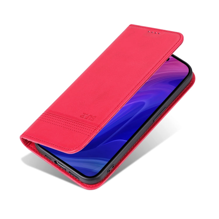 For iPhone 16 Pro Max AZNS Magnetic Calf Texture Flip Leather Phone Case(Red) by AZNS