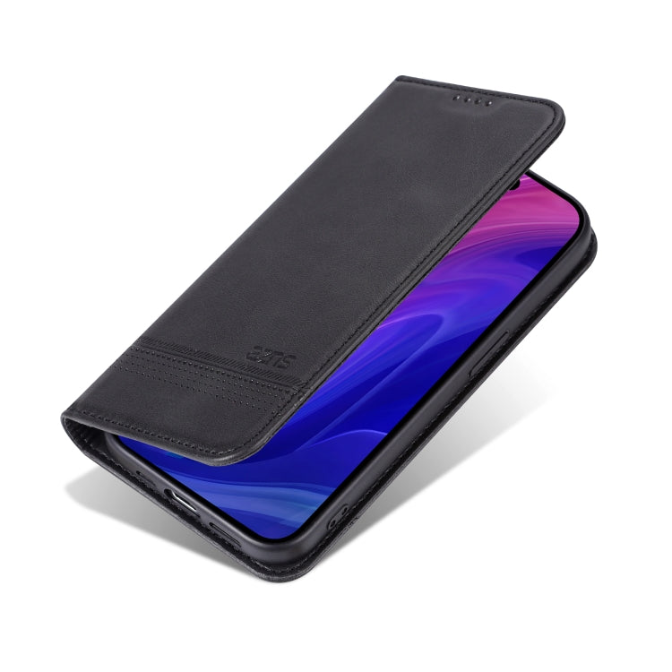 For iPhone 16 Pro Max AZNS Magnetic Calf Texture Flip Leather Phone Case(Black) by AZNS