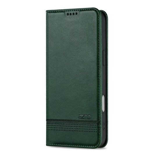For iPhone 17 Air AZNS Magnetic Calf Texture Flip Leather Phone Case(Dark Green) - iPhone 17 Air Cases by AZNS | Online Shopping UK | buy2fix