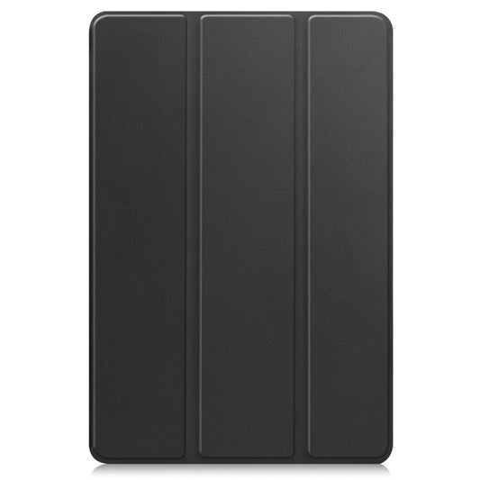 For Xiaomi Redmi Pad SE Custer Pure Color 3-Fold Holder Leather Tablet Case(Black) by buy2fix