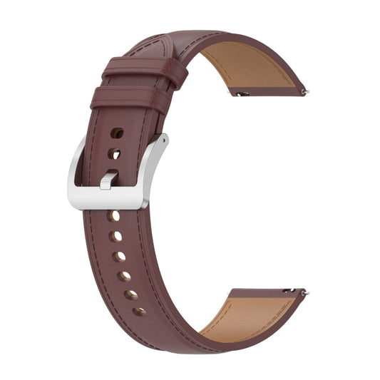 For Samsung Galaxy Watch 6 / 6 Classic Leather Replacement Watch Band(Dark Brown) by buy2fix