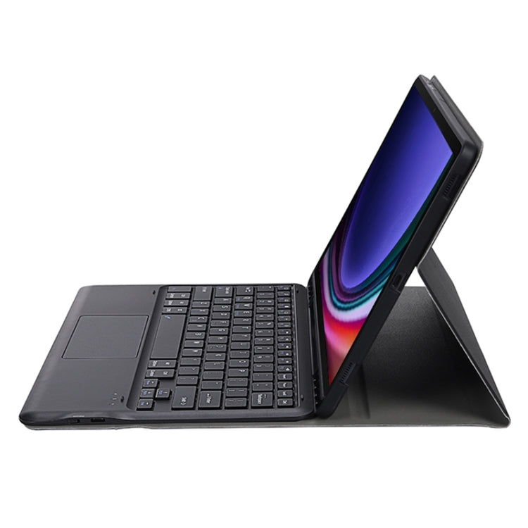 For Samsung Galaxy Tab S10+ 12.4 A810B-A Touch Pad Detachable Bluetooth Keyboard Leather Tablet Case(Black) by buy2fix