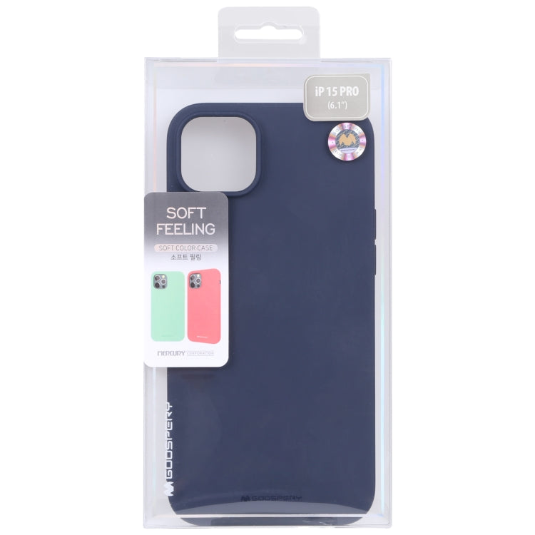 For iPhone 15 Pro GOOSPERY SOFT FEELING Liquid TPU Soft Phone Case(Dark Blue) - iPhone 15 Pro Cases by GOOSPERY | Online Shopping UK | buy2fix