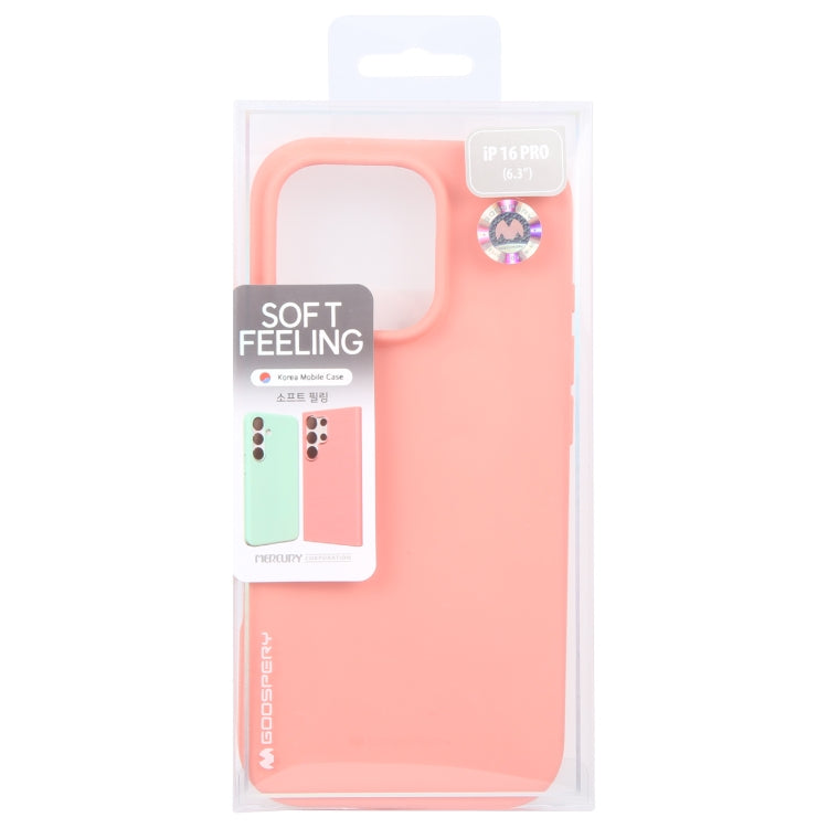 For iPhone 16 Pro Max GOOSPERY SOFT FEELING Liquid TPU Soft Phone Case(Pink) by GOOSPERY